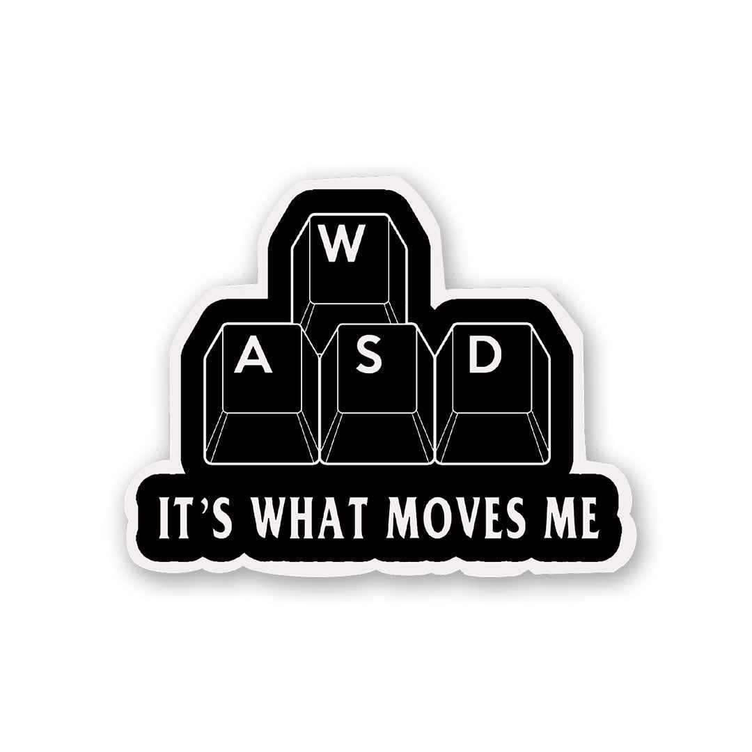 WASD Sticker waterproof vinyl decal for laptop, bike, car & bottle