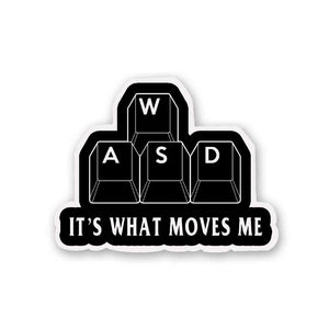 WASD Sticker waterproof vinyl decal for laptop, bike, car & bottle