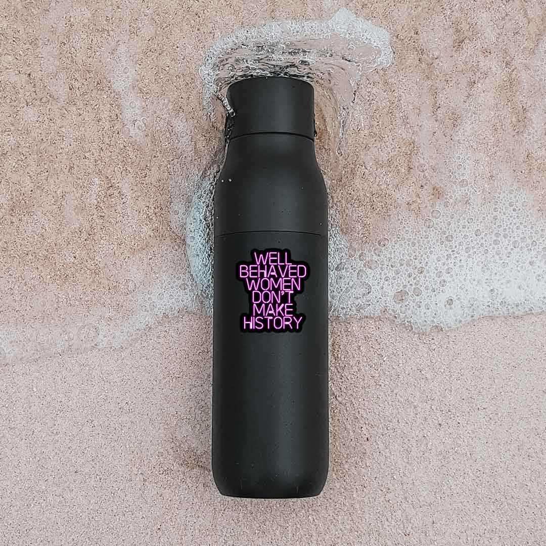 Well behaved women don't make history Sticker waterproof vinyl decal for laptop, bike, car & bottle