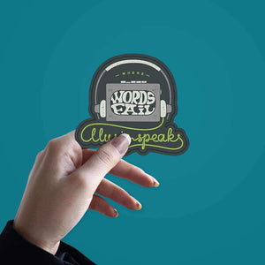 When words fail, Illusion Speaks Sticker waterproof vinyl decal for laptop, bike, car & bottle