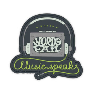 When words fail, Illusion Speaks Sticker waterproof vinyl decal for laptop, bike, car & bottle