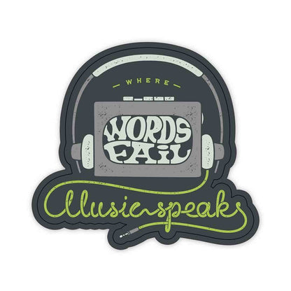 When words fail, Illusion Speaks Sticker waterproof vinyl decal for laptop, bike, car & bottle