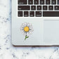 White Sunflower Sticker waterproof vinyl decal for laptop, bike, car & bottle