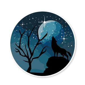 Wolf Sticker waterproof vinyl decal for laptop, bike, car & bottle