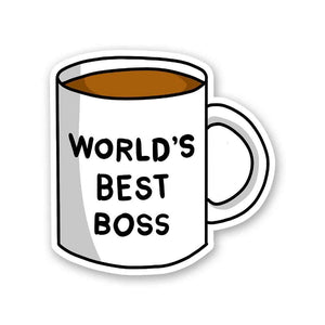 World's Best Boss Sticker waterproof vinyl decal for laptop, bike, car & bottle