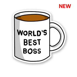 World's Best Boss Sticker waterproof vinyl decal for laptop, bike, car & bottle