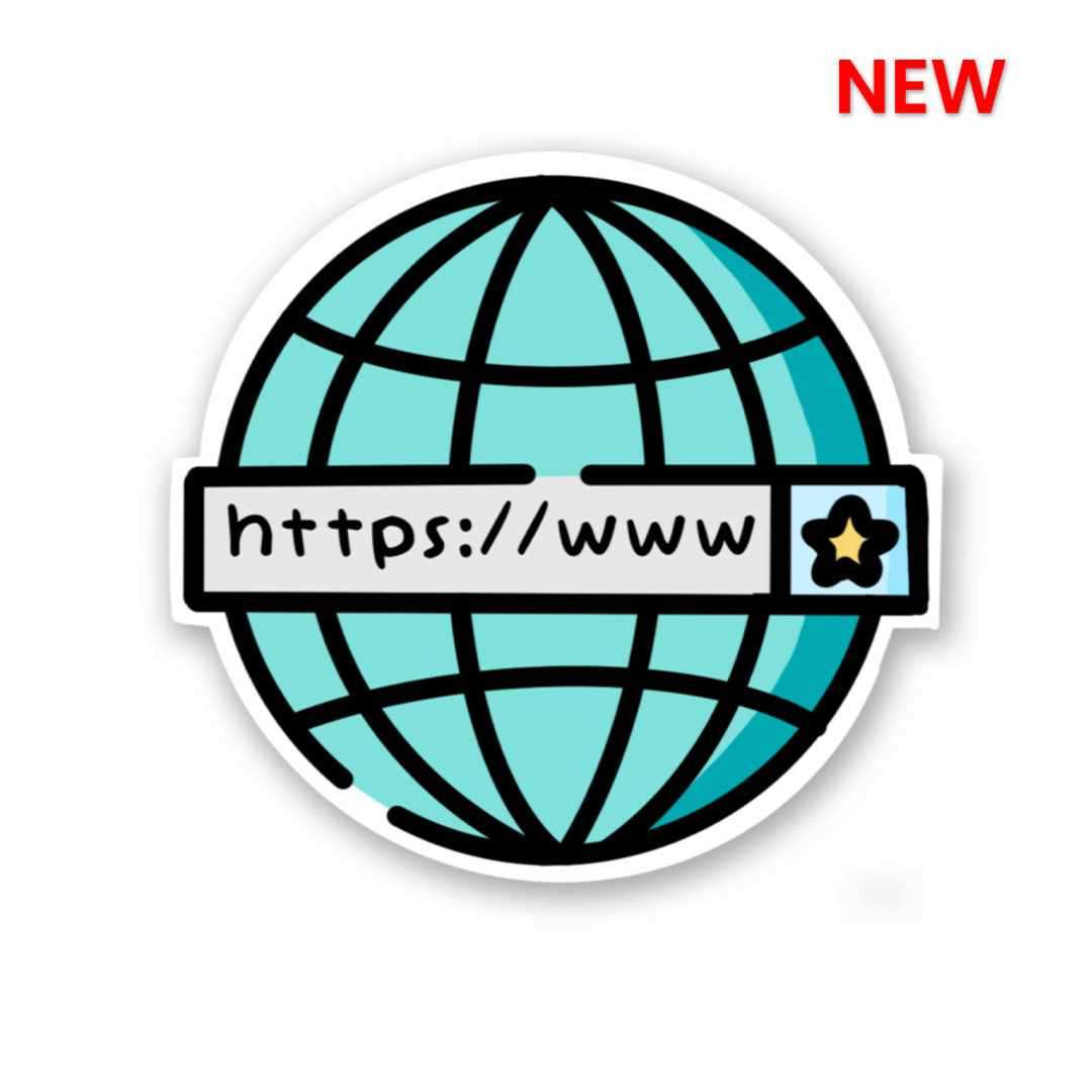 WWW Sticker waterproof vinyl decal for laptop, bike, car & bottle