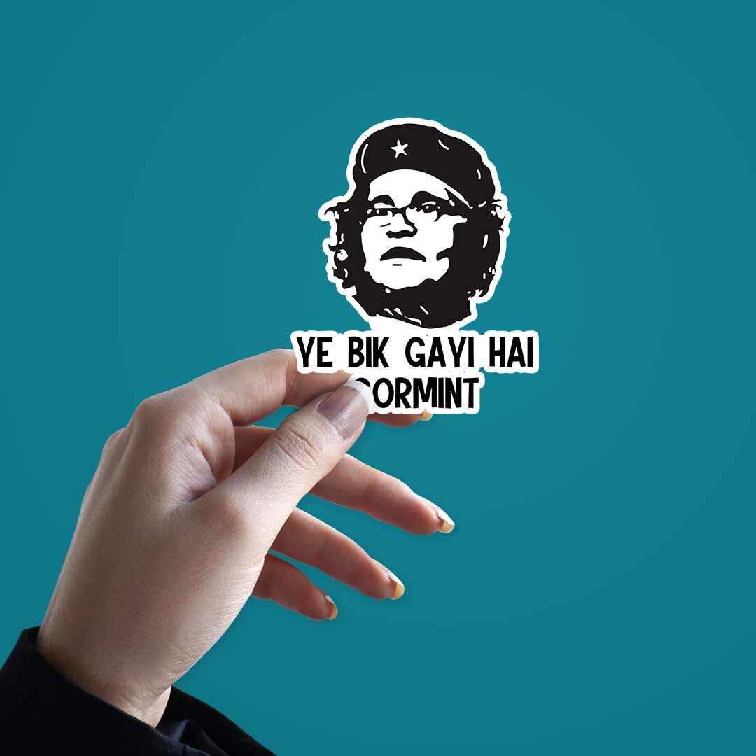 Ye bik gayi hai gormint sticker waterproof vinyl decal for laptop, bike, car & bottle