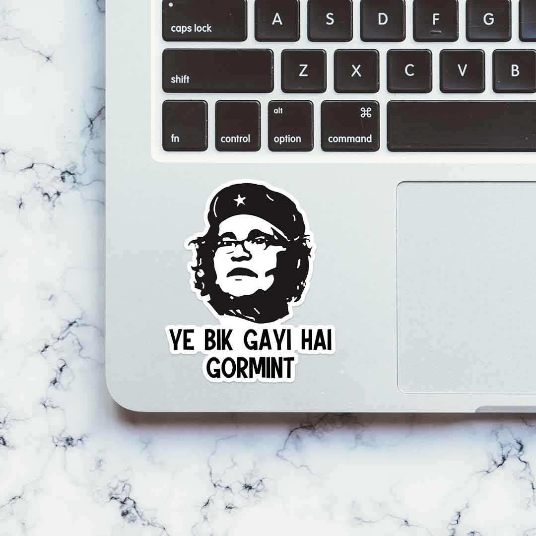 Ye bik gayi hai gormint sticker waterproof vinyl decal for laptop, bike, car & bottle