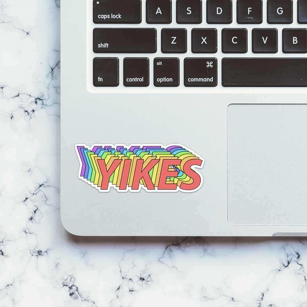 YIKES Sticker waterproof vinyl decal for laptop, bike, car & bottle