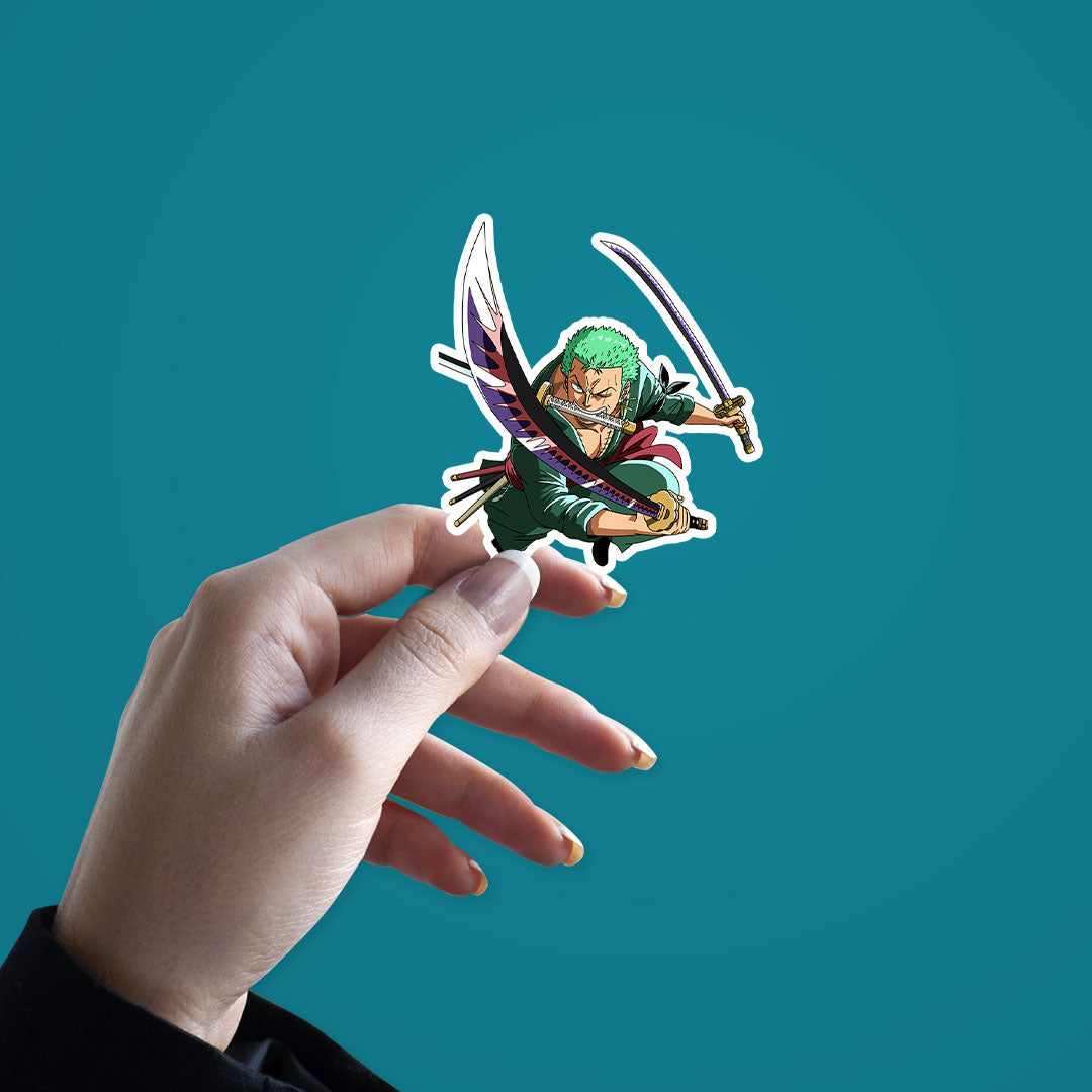Zoro Sticker waterproof vinyl decal for laptop, bike, car & bottle