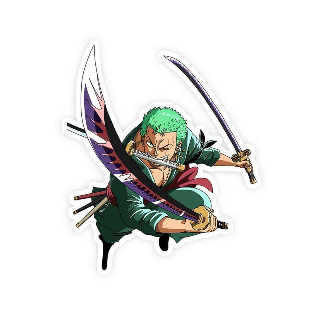 Zoro Sticker waterproof vinyl decal for laptop, bike, car & bottle